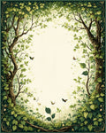 Enchanted Forest Foliage Butterfly Design Rug