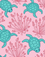 Ocean Turtle Coral Design Rug