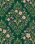 Green Floral Vines Design Rug