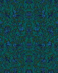 Dark Teal Floral Art Nouveau Rug