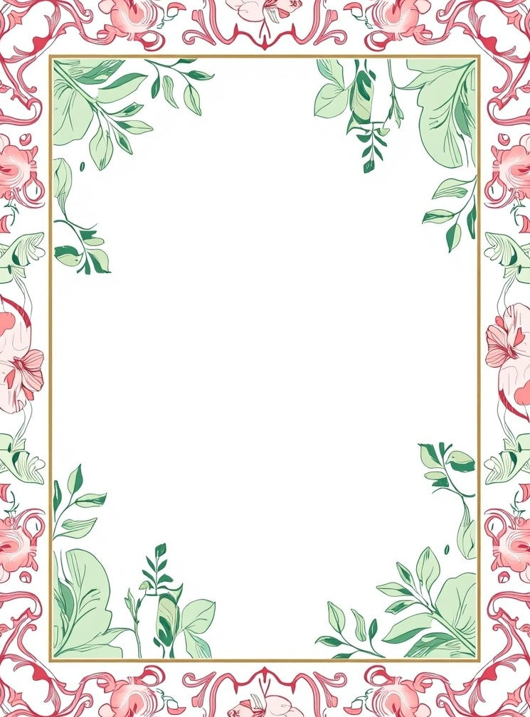 Elegant Floral Vines Outline Rug