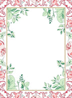 Elegant Floral Vines Outline Rug