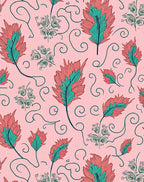 Feather Floral Swirl Pattern Design Rug