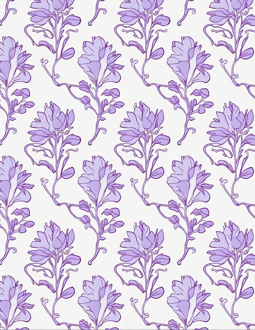 Purple Floral Vine Pattern Design Rug