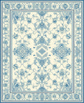 Classic Blue Floral Ornamental Rug