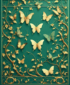 Elegant Gold Butterfly Floral Vines Rug