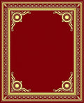 Crimson and Gold Ornamental Border Rug