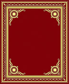 Crimson and Gold Ornamental Border Rug