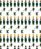 Soldiers and Green Leaves Repeating Pattern Rug