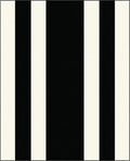Bold Black White Stripe Design Rug