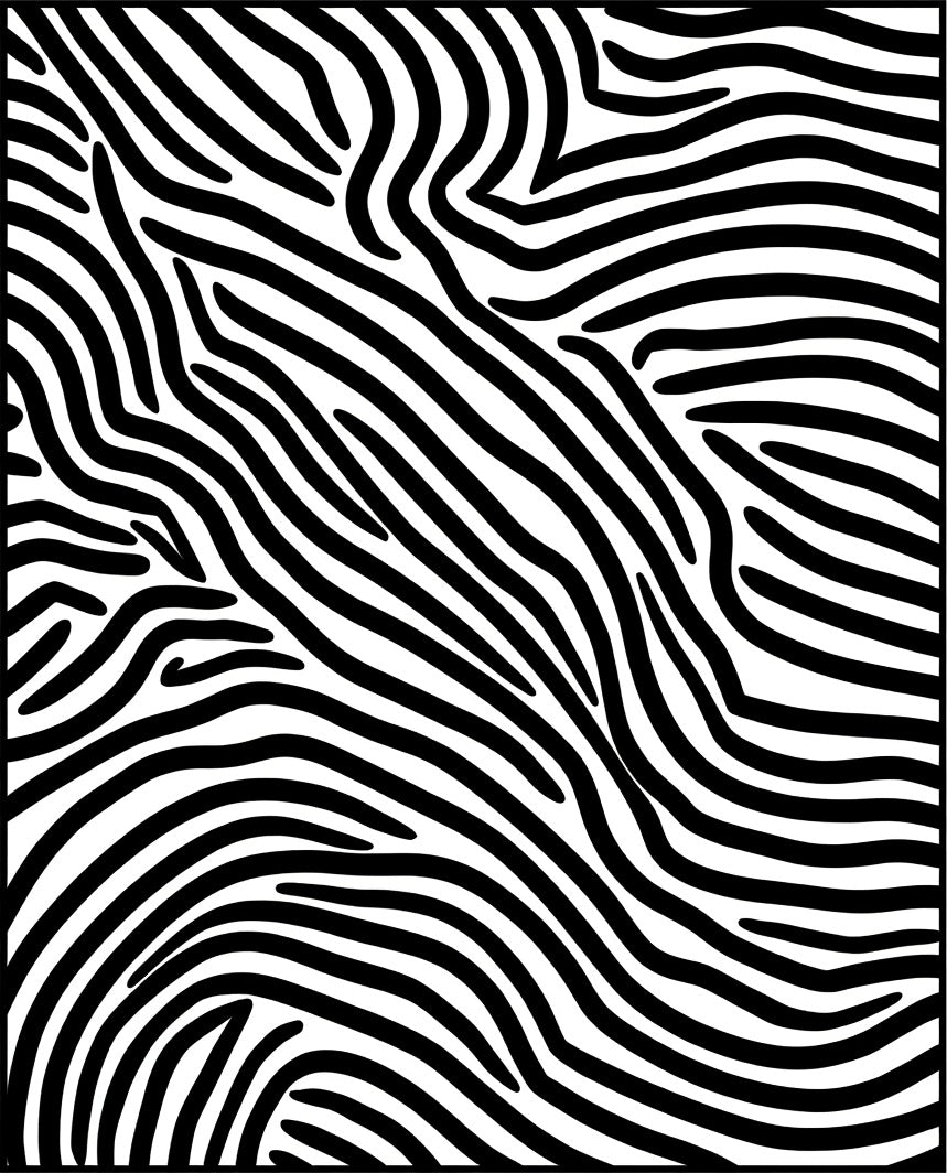 Bold Black White Wave Pattern Rug
