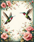 Hummingbird Floral Garden Art Rug