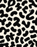 Playful Black Cream Amorphous Pattern Rug