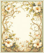 Delicate Floral Vine Scrollwork Rug