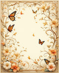 Charming Floral Butterfly Pattern Rug