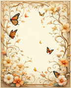 Charming Floral Butterfly Pattern Rug