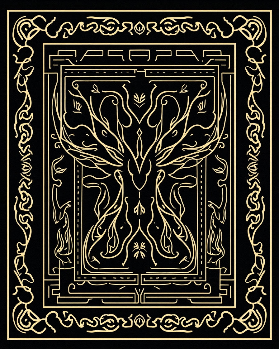 Art Nouveau Gold Tree Design Rug