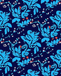 Blue Floral Whimsical Pattern Rug