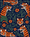 Bold Tiger floral pattern Rug