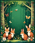 Enchanted Forest Creatures Butterflies Rug