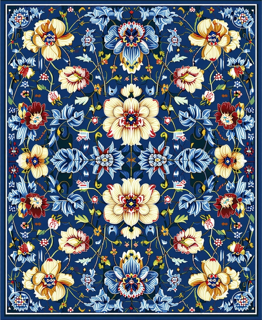 Vibrant Floral Pattern Antique Design Rug