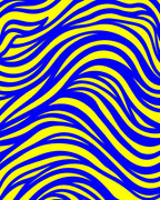 Bold Blue Yellow Striped Pattern Rug