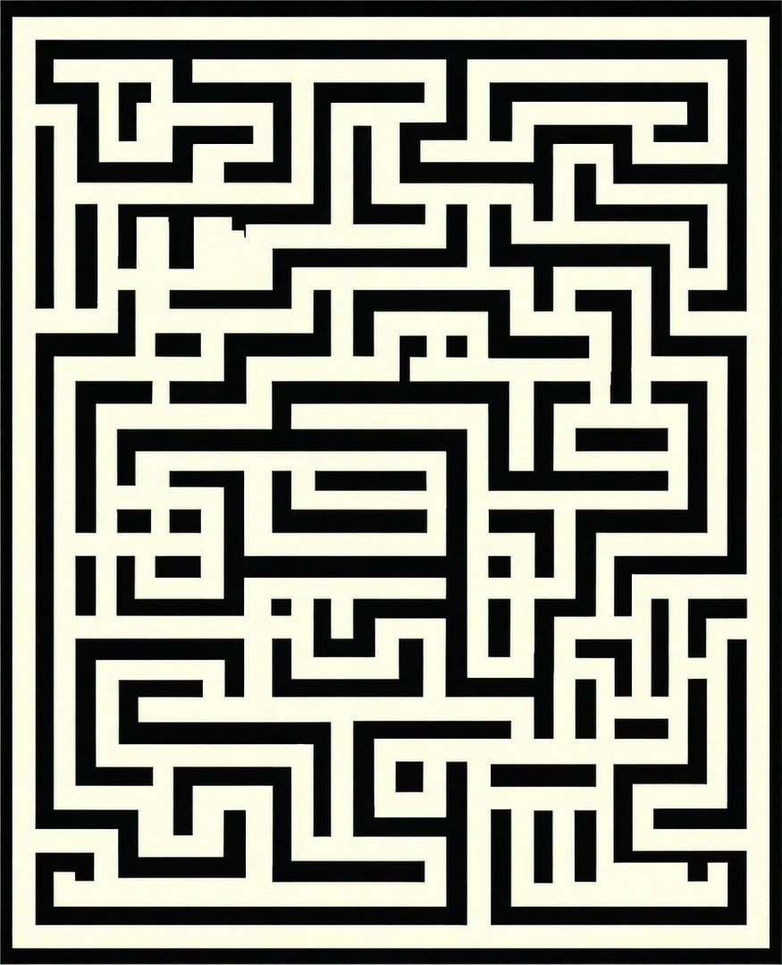 Abstract Geometric Maze Pattern Rug