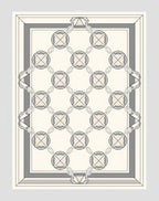 Geometric Floral Interlocking Border Design Rug