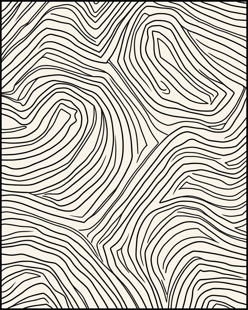 Abstract Contour Landscape Pattern Rug