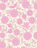 Pastel Pink Floral Outline Design Rug