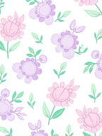 Pastel Floral Spray Pattern Rug