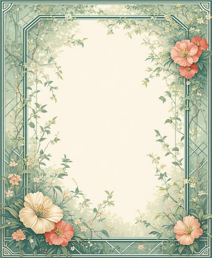 Ornate Floral Vine Pattern Rug
