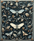 Moth Floral Nature Inspired Pattern Rug