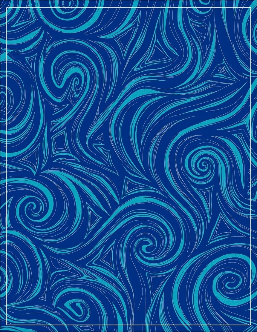 Deep Blue Swirl Abstract Pattern Rug