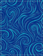 Deep Blue Swirl Abstract Pattern Rug