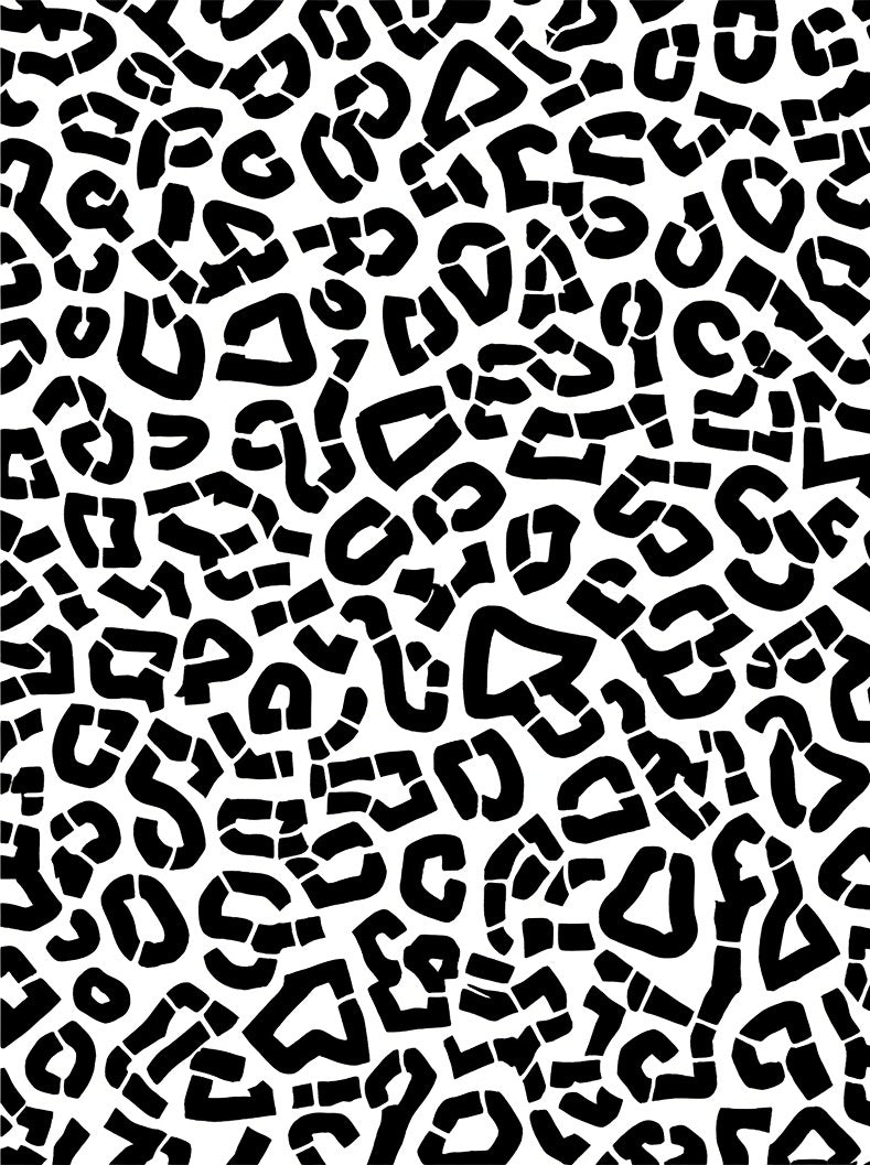 Bold Black Leopard Spots Print Rug