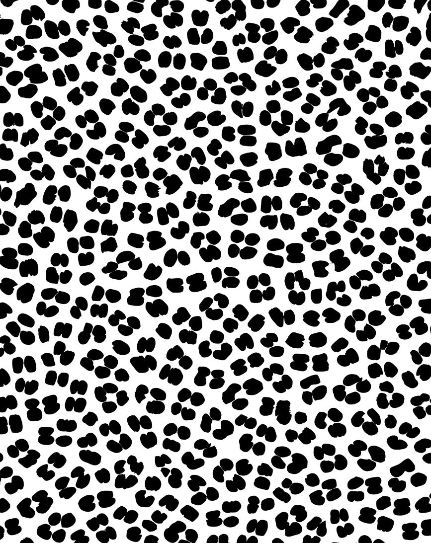 Black White Spotted Animal Print Rug