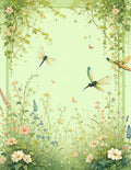 Whimsical Dragonfly Garden Scene Rug