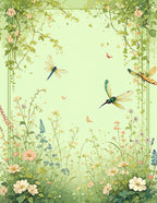 Whimsical Dragonfly Garden Scene Rug