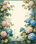 Floral Hydrangea Garden Pattern Rug