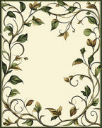 Elegant Floral Vine Scroll Pattern Rug