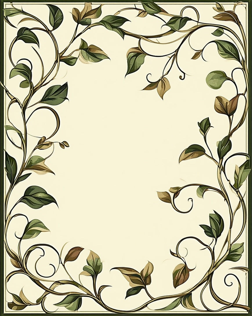 Elegant Floral Vine Scroll Pattern Rug