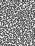 Abstract Black White Maze Pattern Rug