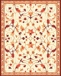 Terracotta Floral Vines Pattern Rug