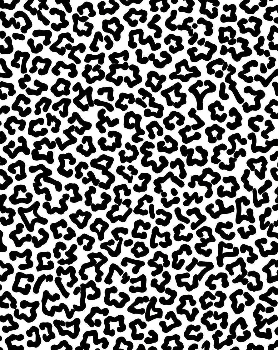 Bold Black Animal Print Pattern Rug
