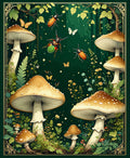 Enchanted Forest Beetle Mushroom Design Rug
