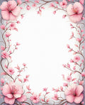 Pink Floral Vine Pattern Rug