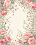 Soft Pink Floral Garden Design Rug