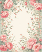 Soft Pink Floral Garden Design Rug
