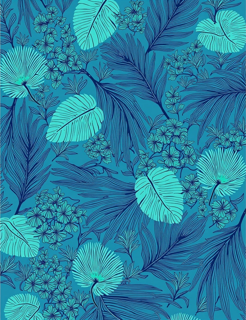 Tropical Leaf Pattern Rug